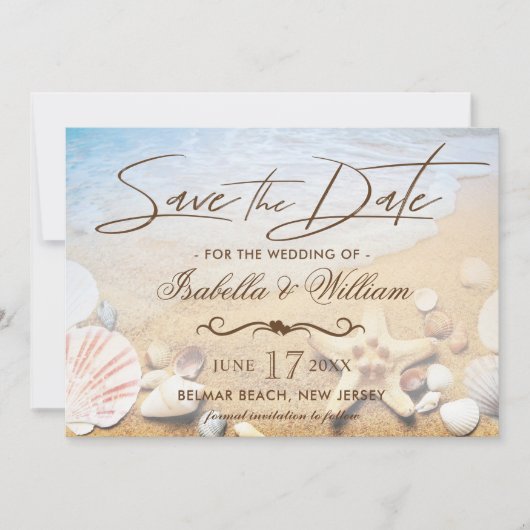 Tropical Beach Wedfish Save the Date (Vorderseite)