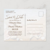 Tropical Beach Wedfish Save the Date Ankündigungspostkarte (Rückseite)