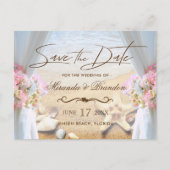 Tropical Beach Wedfish Save the Date Ankündigungspostkarte (Vorderseite)