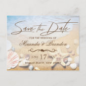 Tropical Beach Wedfish Save the Date Ankündigungspostkarte (Vorderseite)