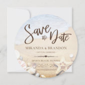 Tropical Beach Wedfish Save the Date Card (Vorderseite)