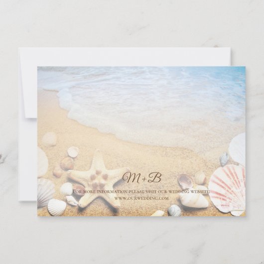 Tropical Beach Wedfish Save the Date Card (Rückseite)