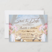 Tropical Beach Wedfish Save the Date Card (Vorderseite)