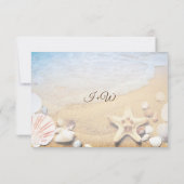Tropical Beach Wedfish Save the Date Card (Rückseite)