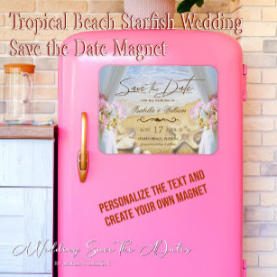 Tropical Beach Wedfish Save the Date Magnet