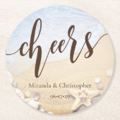 Tropical Beach Wedfish Summer Runder Pappuntersetzer (Vorderseite)