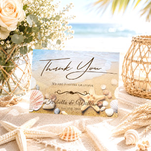 Tropical Beach Wedfish Vielen Dank Postkarte