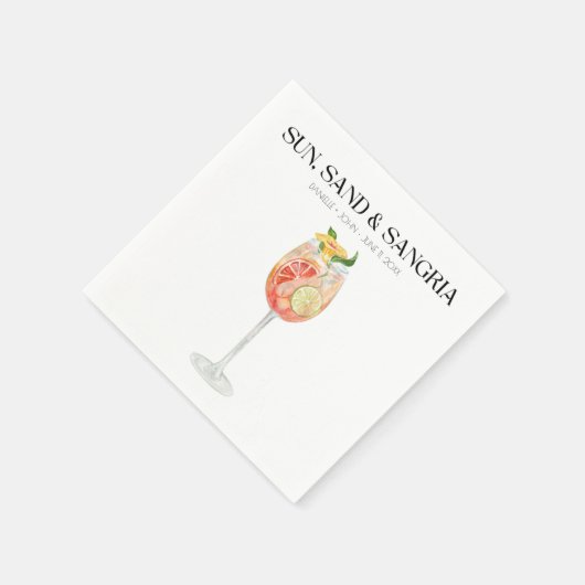 Tropical Beach Wedk Drink Bar Napkins Serviette (Ecke)