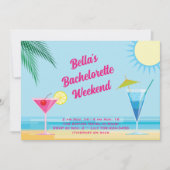 Tropical Beach Weekend Bachelorette Einladung (Vorderseite)