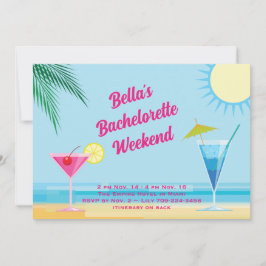 Tropical Beach Weekend Bachelorette Einladung