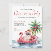 Tropical Beach Weihnachten im Juli Einladung (Vorderseite)