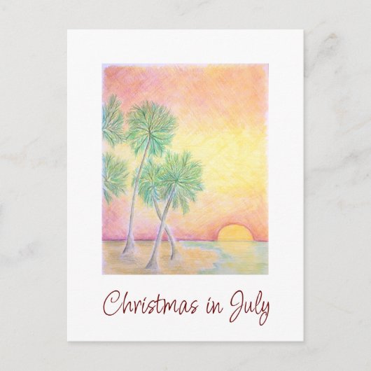 Tropical Beach Weihnachten im Juli Party Einladung Postkarte (Vorderseite)