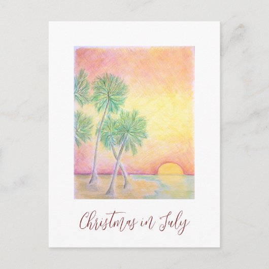 Tropical Beach Weihnachten im Juli Party Einladung Postkarte (Vorderseite)