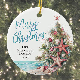 Tropical Beach Weihnachten Keramik Ornament