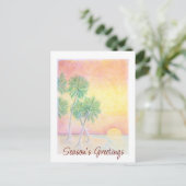 Tropical Beach Weihnachten Sonnenuntergang Palmen (Stehend Vorderseite)