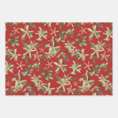 Tropical Beach Weihnachten Starfish und Holly Geschenkpapier Set (Vorderseite 2)