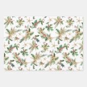 Tropical Beach Weihnachten Starfish und Holly Geschenkpapier Set (Vorderseite)