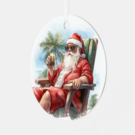 Tropical Beach Weihnachten Weihnachten Weihnachten Ornament Aus Metall (Vorderseite links)