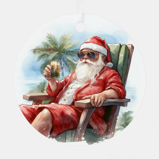 Tropical Beach Weihnachten Weihnachten Weihnachten Ornament Aus Metall (Rückseite)