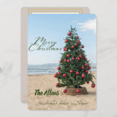 Tropical Beach Weihnachtsbaum |Urlaubskarte Feiertagskarte (Vorne/Hinten)