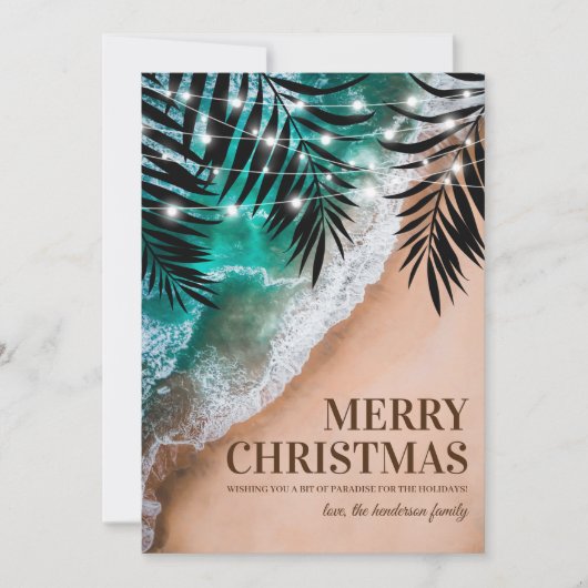 Tropical Beach Weihnachtskarte Feiertagskarte (Vorderseite)