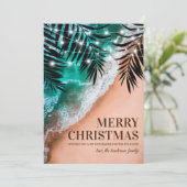Tropical Beach Weihnachtskarte Feiertagskarte (Stehend Vorderseite)