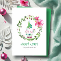 Tropical Beach Weihnachtskarten Aquarell