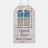 Tropical Beach Window White Wood Elegante Küste Geschenkanhänger (Vorderseite)