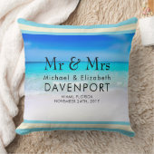 Tropical Beach with a Turquoise Sea Wedding Kissen (Decke)