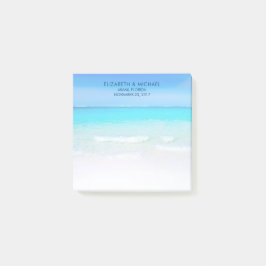 Tropical Beach with a Turquoise Sea Wedding Post-it Klebezettel