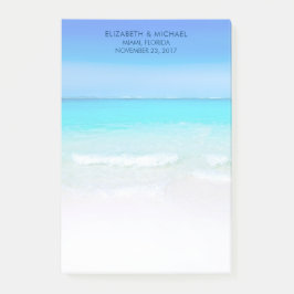 Tropical Beach with a Turquoise Sea Wedding Post-it Klebezettel