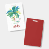 Tropical Beach Xmas Name Tags Ausweis (Vorder- & Rückseite)