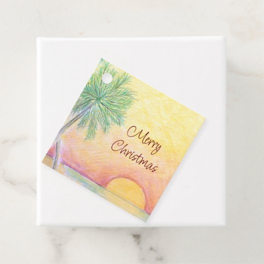 Tropical Beach Zeichne Weihnachten im Juli Geschenkanhänger (Beispiel)
