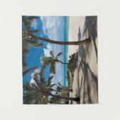 Tropical Beaches | Anguilla Beach, Palm Tree Wandteppich (Vorderseite)