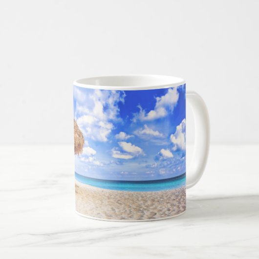 Tropical Beaches | Aruba Sandy Beach Kaffeetasse (VorderseiteRechts)