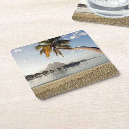 Tropical Beaches | Beach Huts, Bora Bora Rechteckiger Pappuntersetzer (angewinkelt)