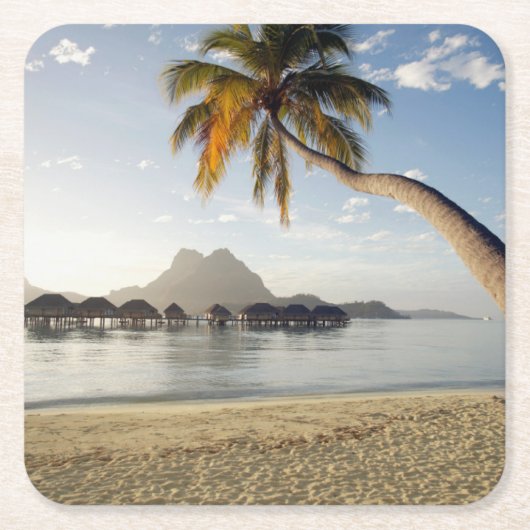 Tropical Beaches | Beach Huts, Bora Bora Rechteckiger Pappuntersetzer (Vorderseite)