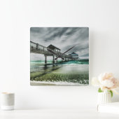 Tropical Beaches | Clearwater Florida Quadratische Wanduhr (Zuhause)