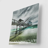 Tropical Beaches | Clearwater Florida Quadratische Wanduhr (Winkel)