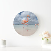 Tropical Beaches | Flamingos Beach, Aruba Große Wanduhr (Zuhause)