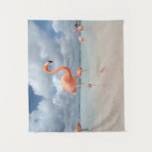 Tropical Beaches Flamingos Beach, Aruba Wandteppich (Vorderseite)