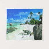 Tropical Beaches | La Digue Island Wandteppich (Vorderseite (Horizontal))
