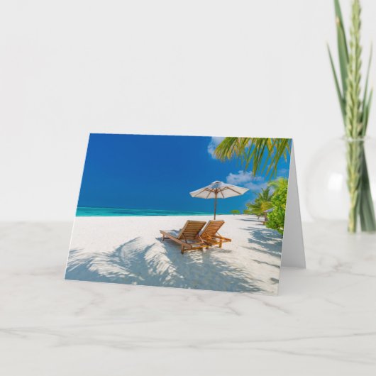 Tropical Beaches | Lounge Chairs Beach, Bora Bora Karte (Vorderseite)