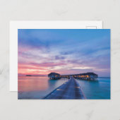 Tropical Beaches | Maldives Bungalows Postkarte (Vorne/Hinten)