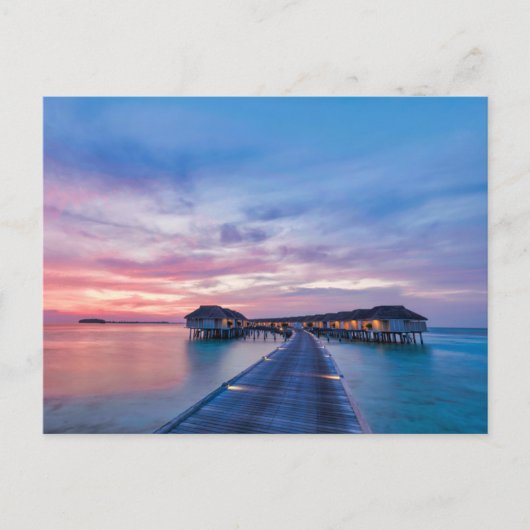Tropical Beaches | Maldives Bungalows Postkarte (Vorderseite)