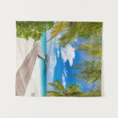 Tropical Beaches | Maldives Island Wooden Jetty Wandteppich (Vorderseite (Horizontal))