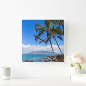 Tropical Beaches | Maui Hawaii Island Quadratische Wanduhr (Zuhause)