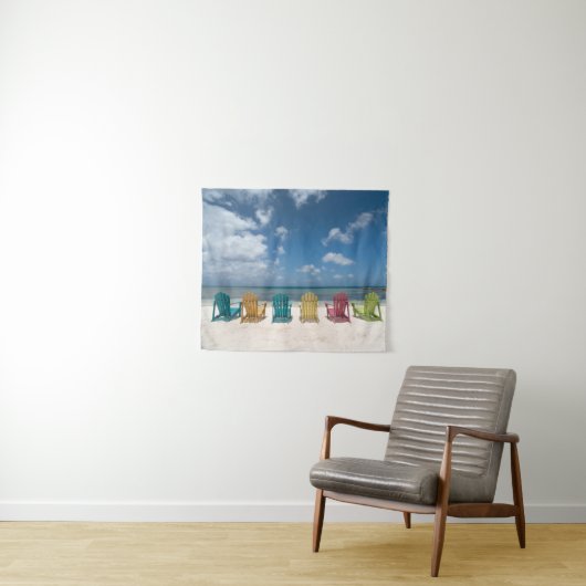 Tropical Beaches | Palm Beach, Aruba Wandteppich (Beispiel (Horizontal))