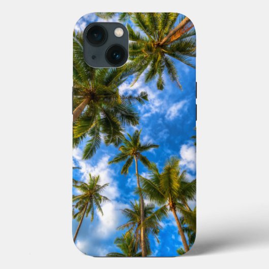 Tropical Beaches | Palm Trees on Blue Sky Case-Mate iPhone Hülle (Rückseite)