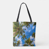 Tropical Beaches Palm Trees | on Blue Sky Tasche (Rückseite)